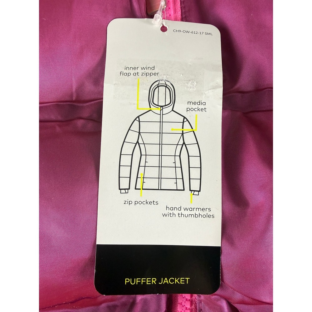 Champion Girls Puffer Jacket Magenta Pink Faux Fur Lined Hooded XL 14-16 NEW - Picture 4 of 17